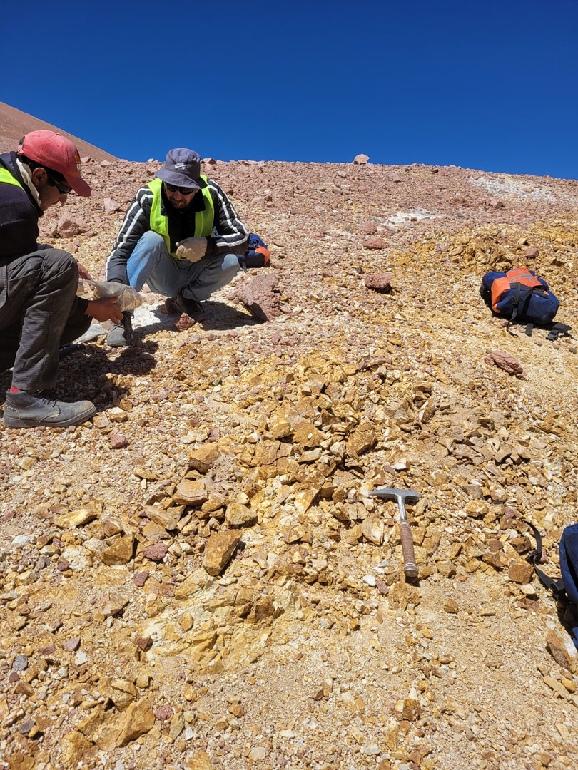 Recolección de muestras de rocas